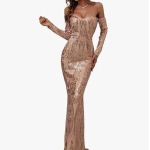 Miss Ord Rose Gold Sequin Gown | Small |NWT STUNNING